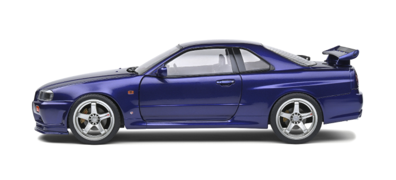 1/18 Solido 1999 Nissan Skyline GT-R (R34) RHD (Right Hand Drive) Midnight Purple Metallic Diecast Car Model