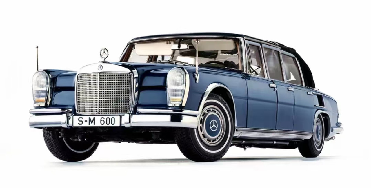 1/18 CMC 1965-1981 Mercedes-Benz 600 Pullman Limousine Soft Convertible (Blue) Diecast Car Model