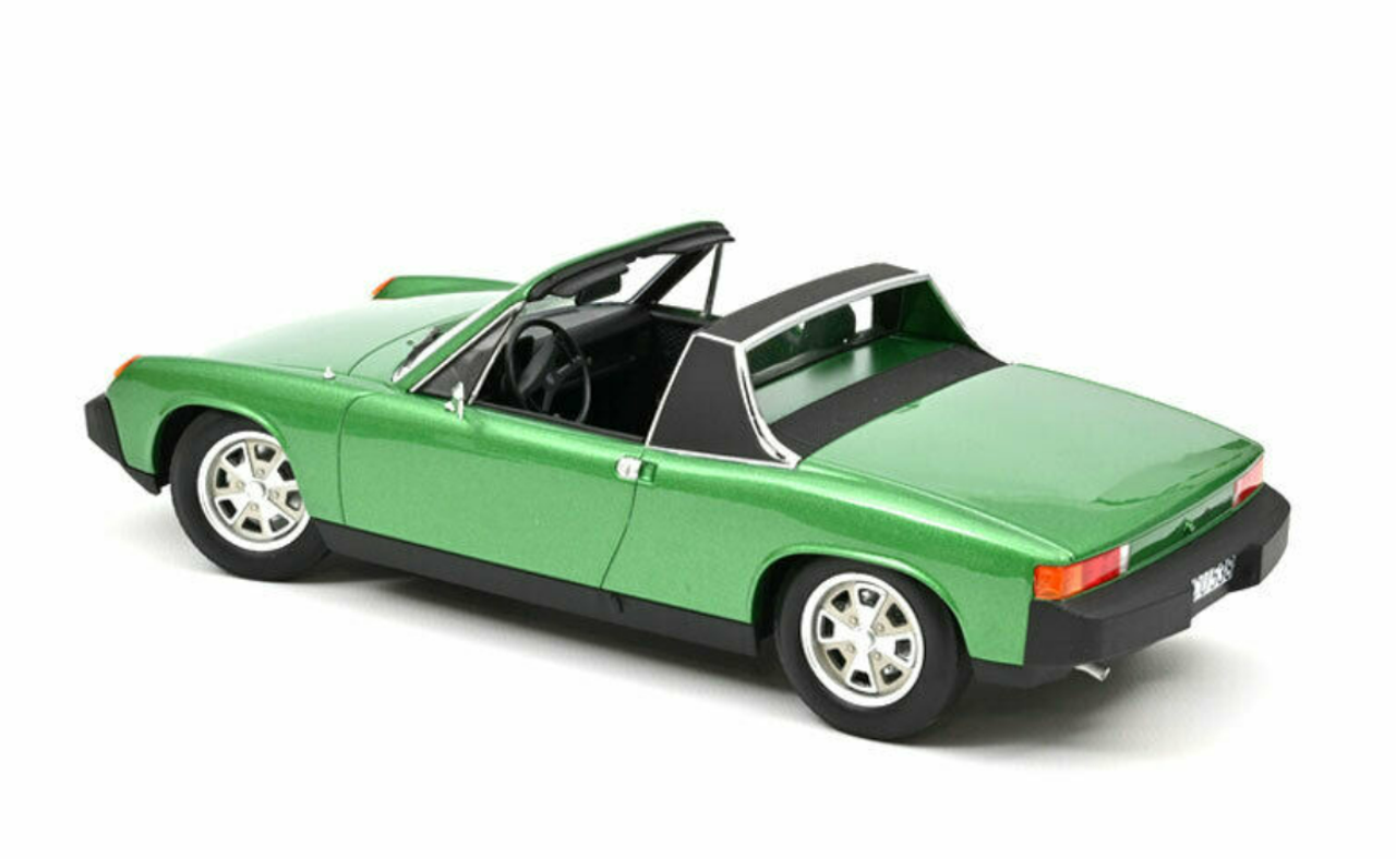 1975 VW-Porsche 914 2.0 Green Metallic with Black Top 1/18 Diecast Model Car by Norev