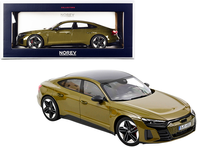 2021 Audi RS E-Tron GT Olive Green Metallic with Carbon Top 1/18