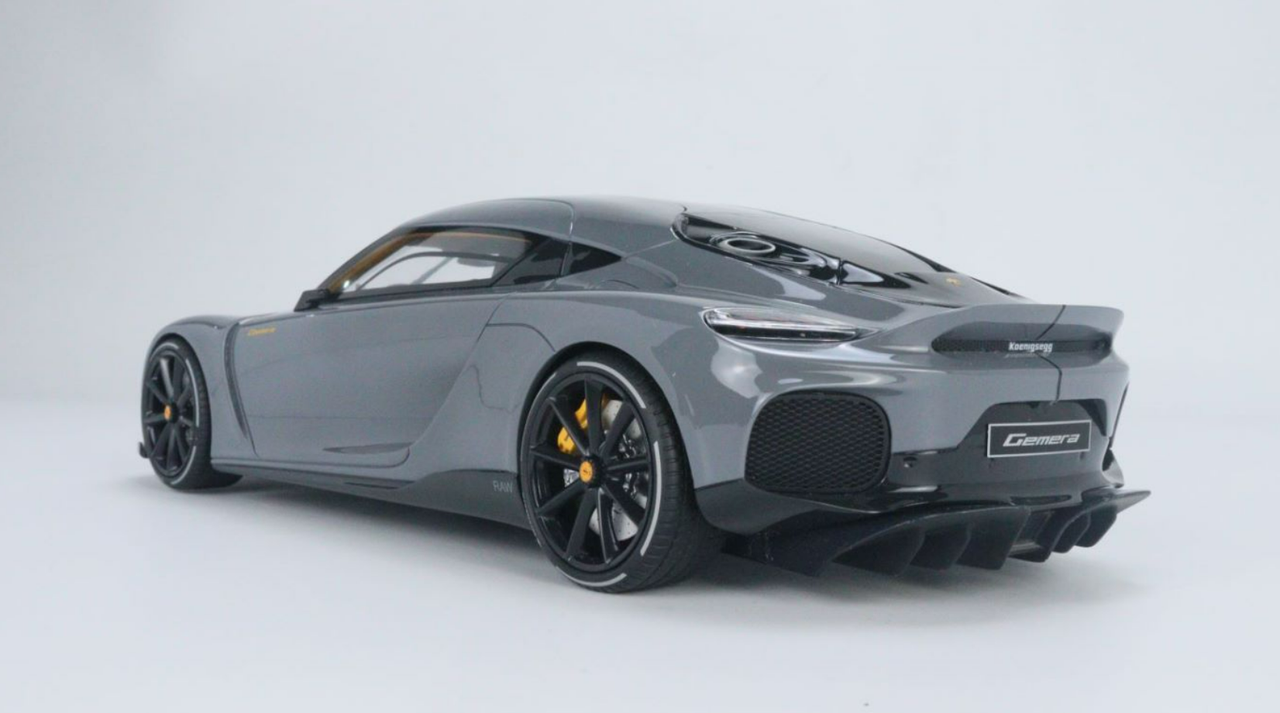 1/18 GT Spirit Koenigsegg Gemera (Nardo Gray with Yellow and Black 