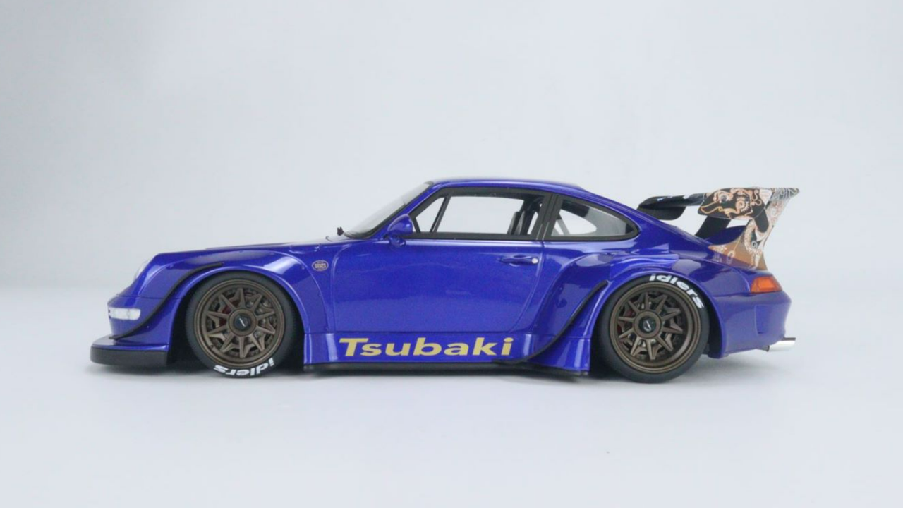 1/18 GT Spirit 1992 Porsche 911 964 RWB Body Kit Tsubaki Blue Resin Car Model