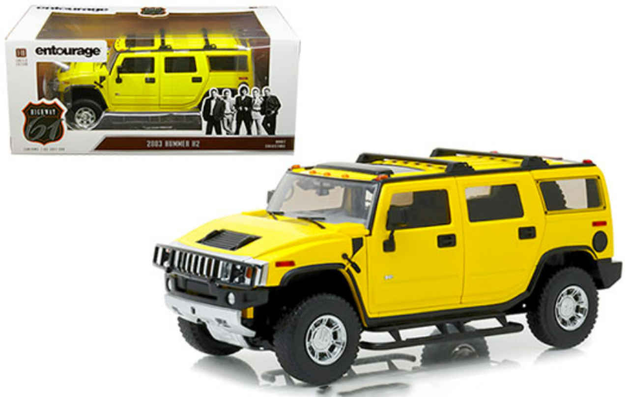 1/18 Highway 61 Entourage (2004-2011 TV Series) Hummer H2 Yellow Diecast Model