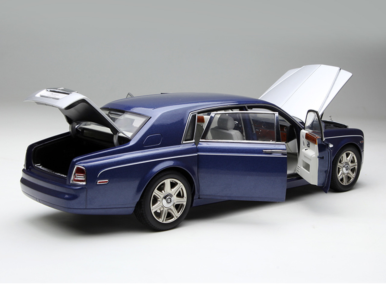 1/18 Kyosho Rolls-Royce Phantom EWB (Blue with Silver Hood) Diecast Car Model