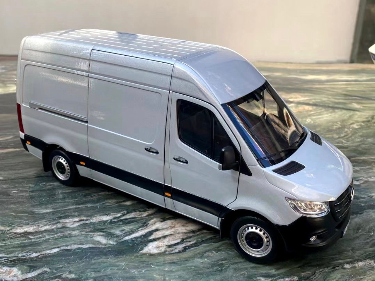 1/18 Norev 2018 Mercedes Benz Sprinter Van (Silver Metallic) Diecast Car Model