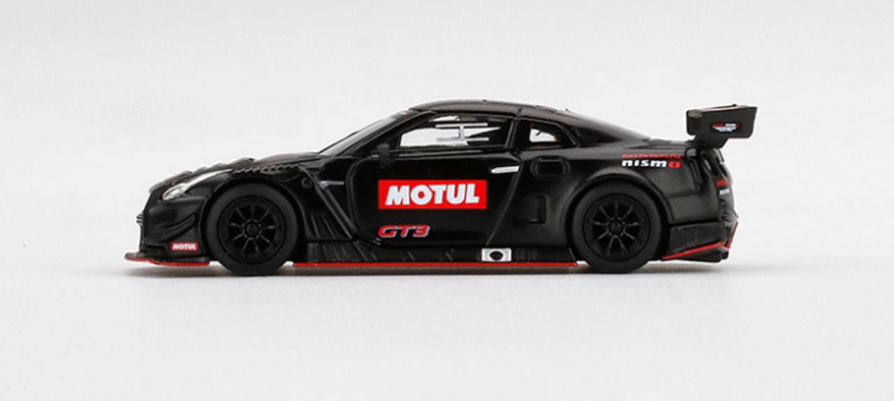 1/64 Mini GT 2018 Nissan GT-R Nismo GT3 Matt Black with Graphics Test Car "Motul" Limited Edition Diecast Car Model