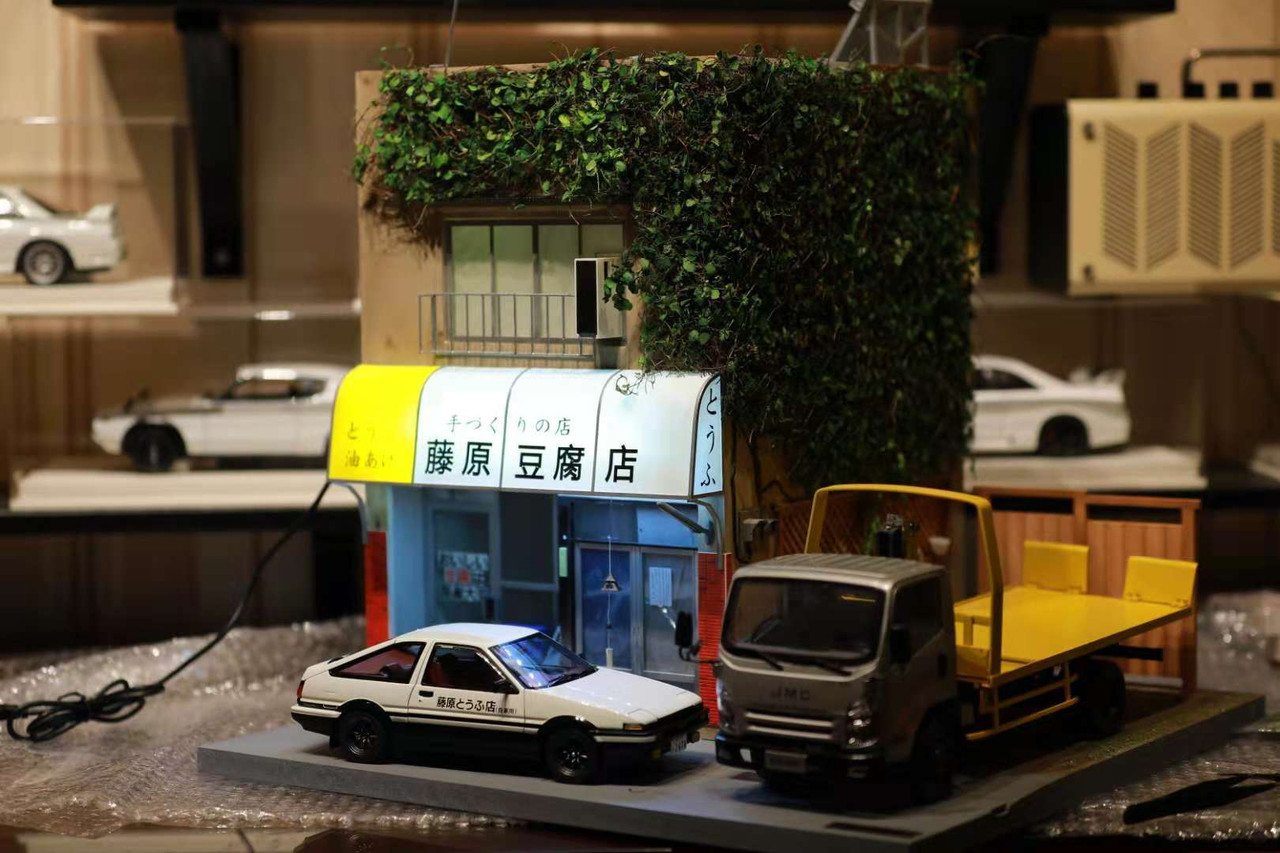 Custom Hand Made to Order 1/18 Initial D Fujiwara Tofu Shop Diorama (Car model NOT included)