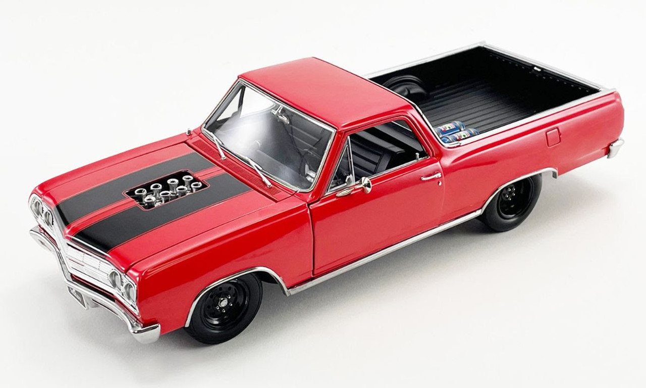 1/18 ACME 1965 Chevrolet Chevy EL Camino Drag Outlaws (Red) Diecast Car Model Limited 144 Pieces