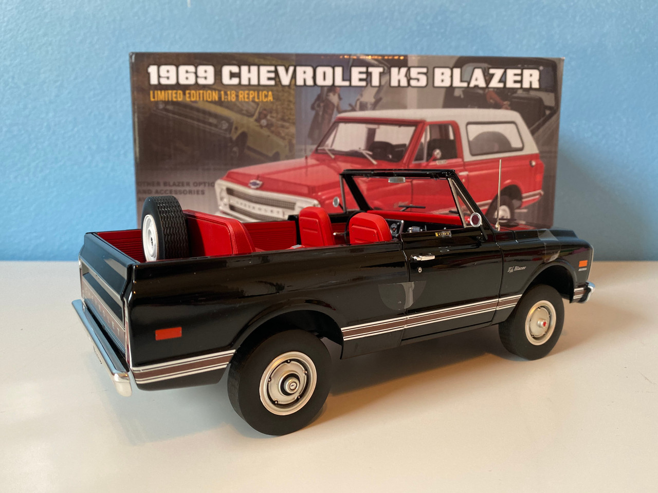 1/18 1969 Chevrolet Chevy K5 Blazer (Black) Diecast Car Model Limited 120 Pieces