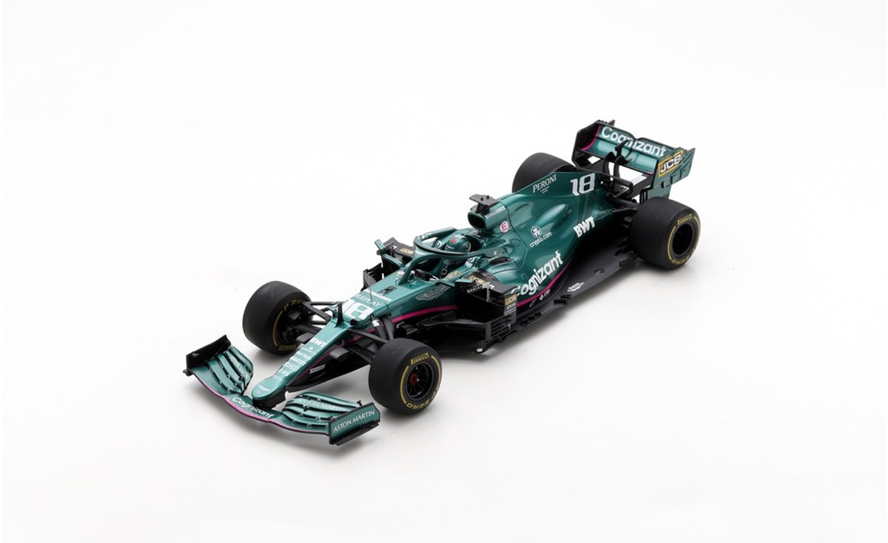 1/18 Spark 2021 Formula 1 Aston Martin AMR21 No.18 Aston Martin Cognizant  F1 Team Bahrain GP Lance Stroll Car Model