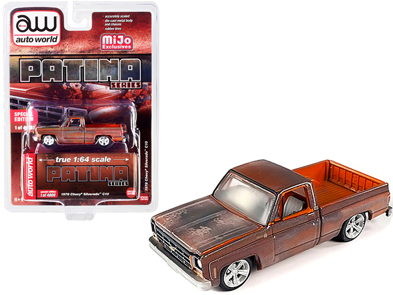 1978 Chevrolet Silverado C10 Pickup Truck (Unrestored) "Patina Series" Limited Edition to 4800 pieces Worldwide 1/64 Diecast Model Car by Autoworld