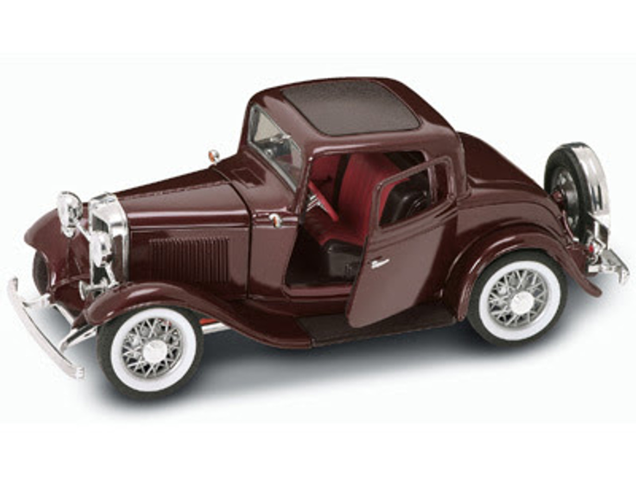 1/18 Road Signature 1932 Ford 3-Window Coupe (Maroon Burgundy) Diecast Car Model