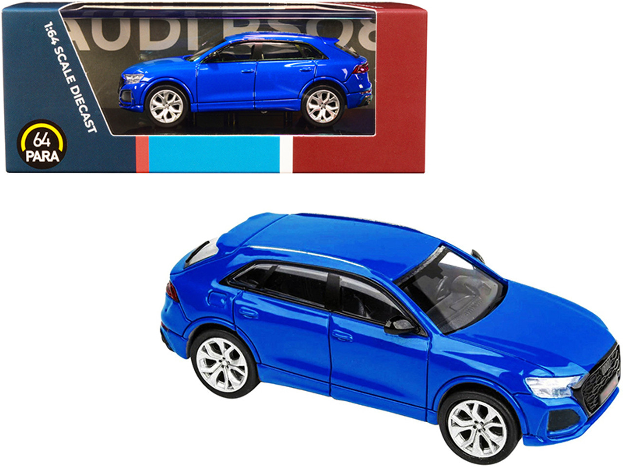 Audi RS Q8 Turbo Blue 1/64 Diecast Model Car by Paragon