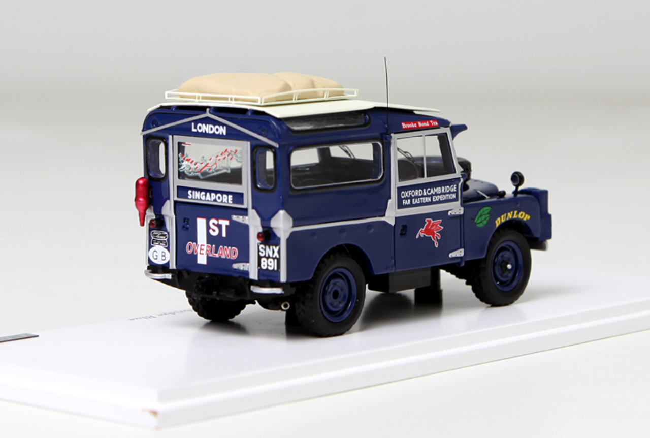 1/43 TSM 1955 Land Rover Series I Defender 90 Oxford & Cambridge For Eastern Expedition (Cambridge Blue) Enclosed Diecast Car Model