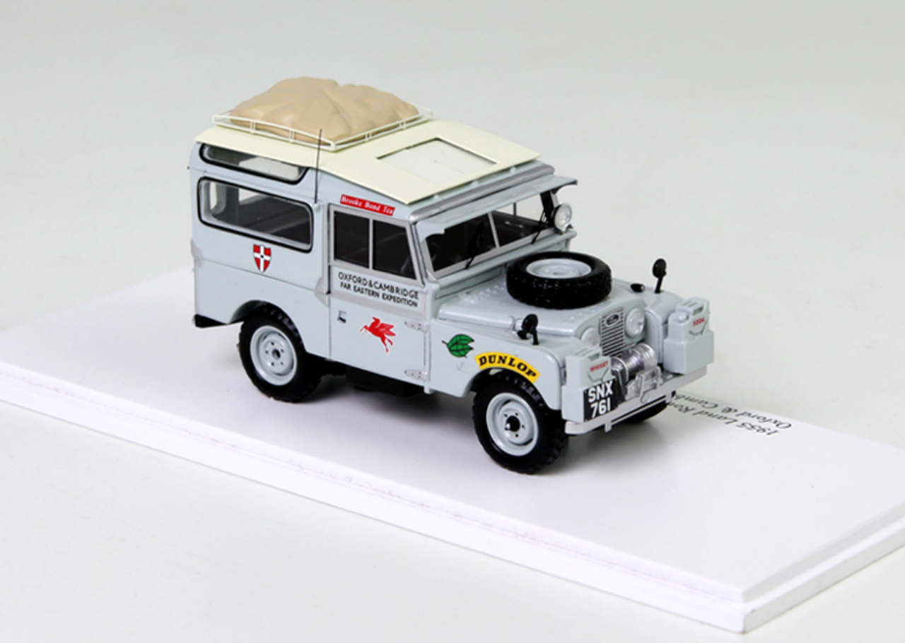 1/43 TSM 1955 Land Rover Series I Defender 90 Oxford & Cambridge For Eastern Expedition (Grey) Enclosed Diecast Car Model