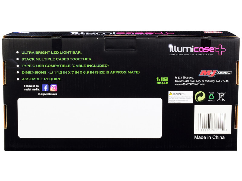 1/18 Scale Car Model Showcase with USD Powered Led Lighting and