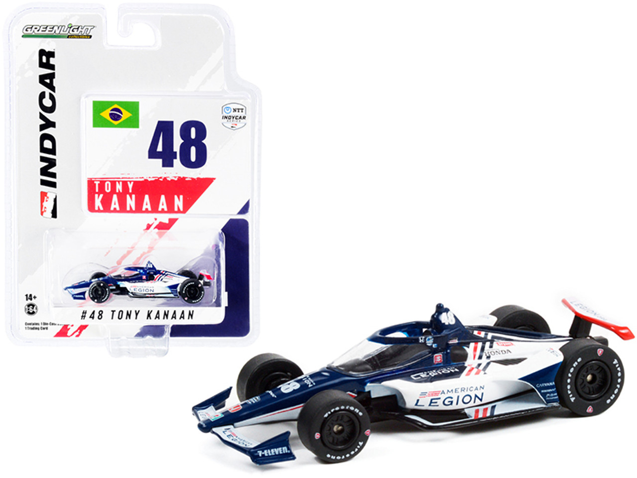 Dallara IndyCar #48 Tony Kanaan "American Legion" Chip Ganassi Racing "NTT IndyCar Series" (2021) 1/64 Diecast Model Car by Greenlight