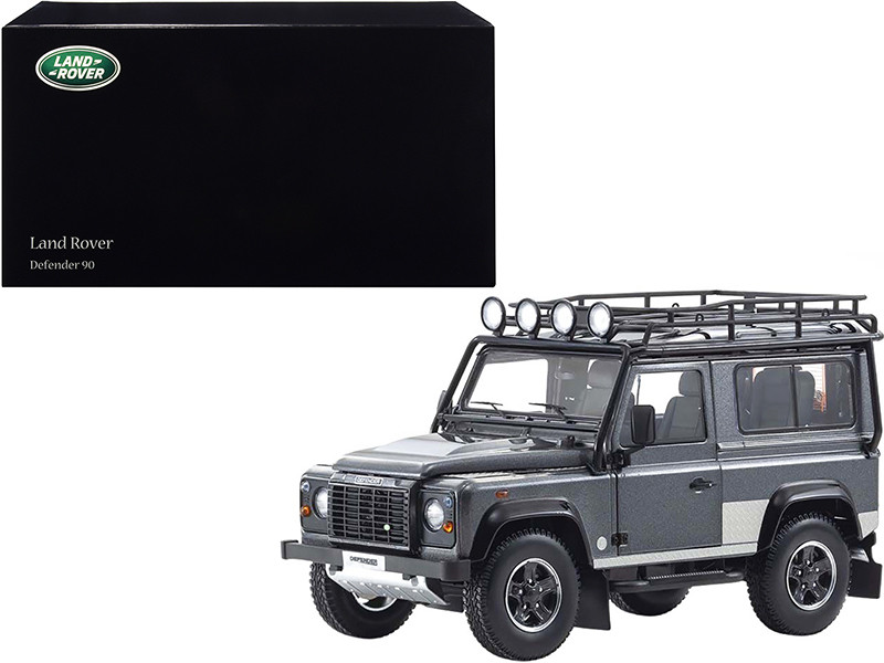 京商　Land Rover公認 Defender90 1/18 1/18 Kyosho Land Rover Defender 90 with Roof Rack (Dark Gray