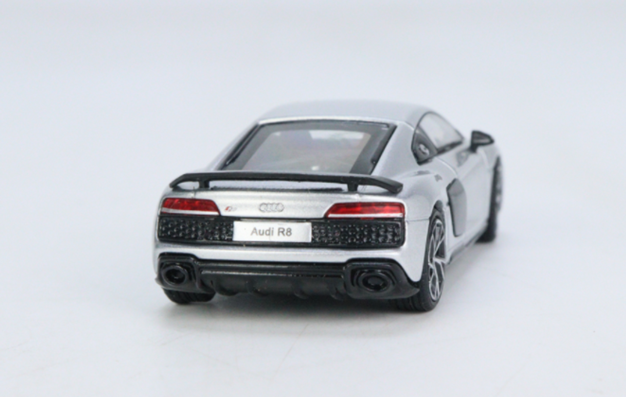 1/64 KENGFAI 2021 Audi R8 Silver Diecast Car Model