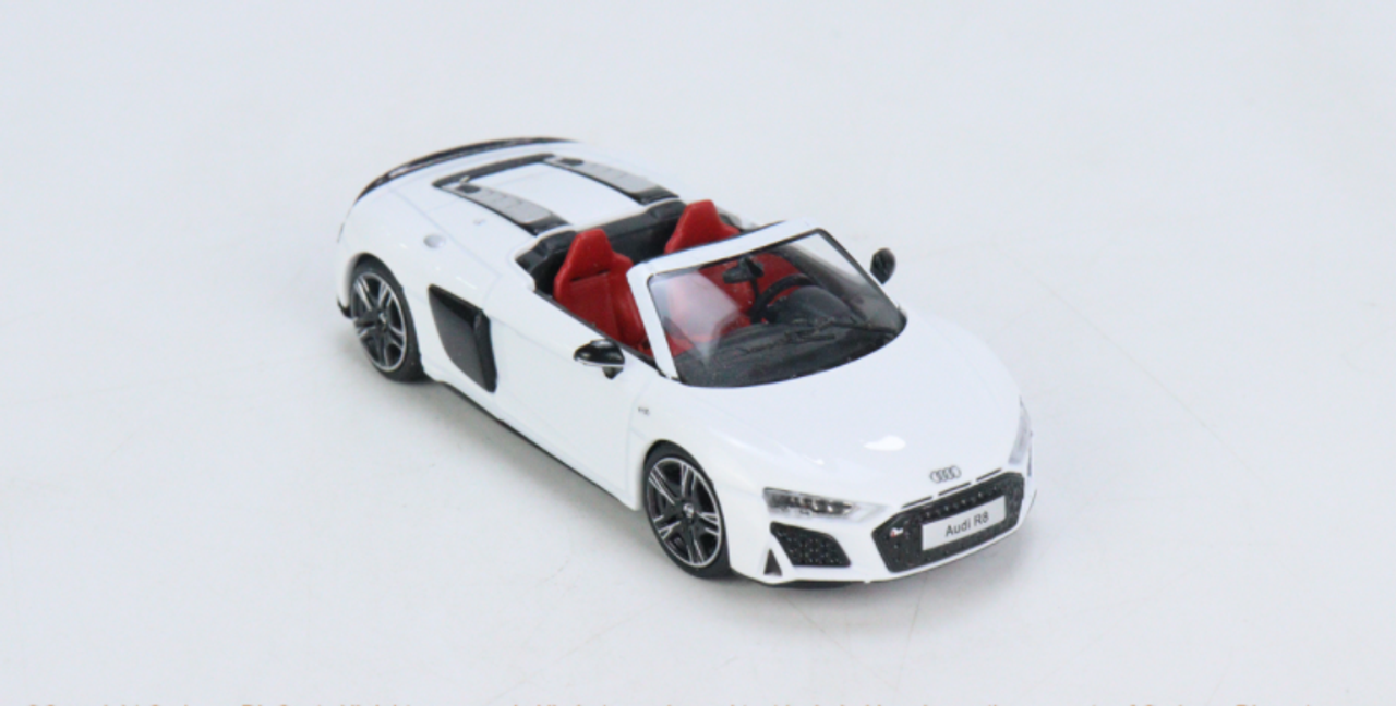 1/64 KENGFAI 2021 Audi R8 White Open Diecast Car Model