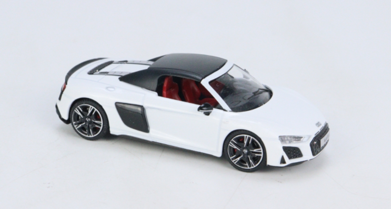 1/64 KENGFAI 2021 Audi R8 White Open Diecast Car Model - LIVECARMODEL.com