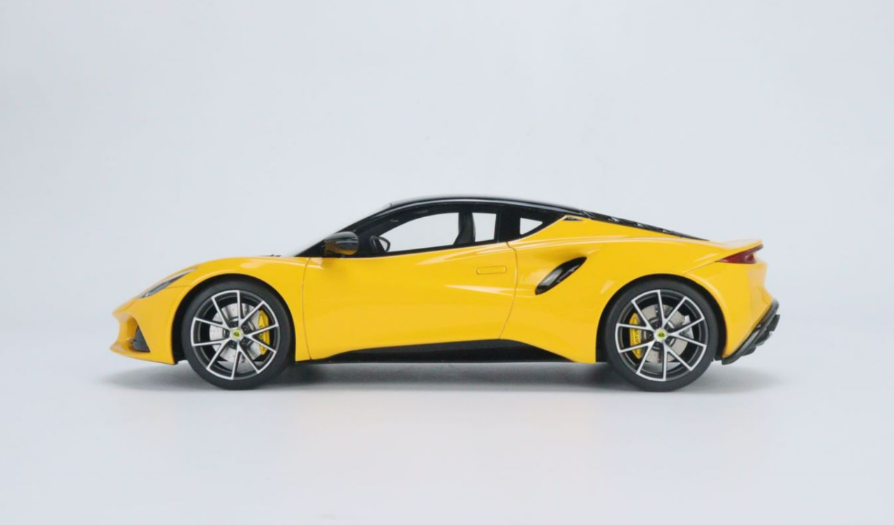 1/18 Top Speed Lotus Emira Hethel (Yellow with Black Top) Resin Car Model