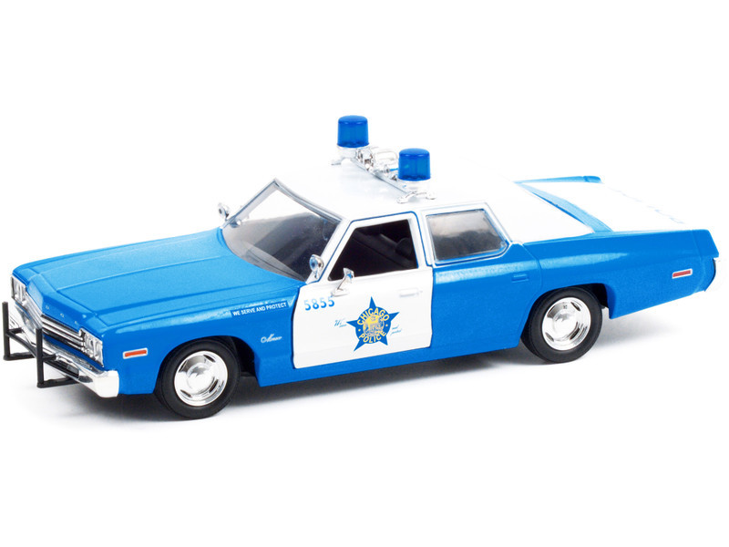 1/24 Greenlight 1974 Dodge Monaco Chicago Police Department (Blue & White) Diecast Car Model