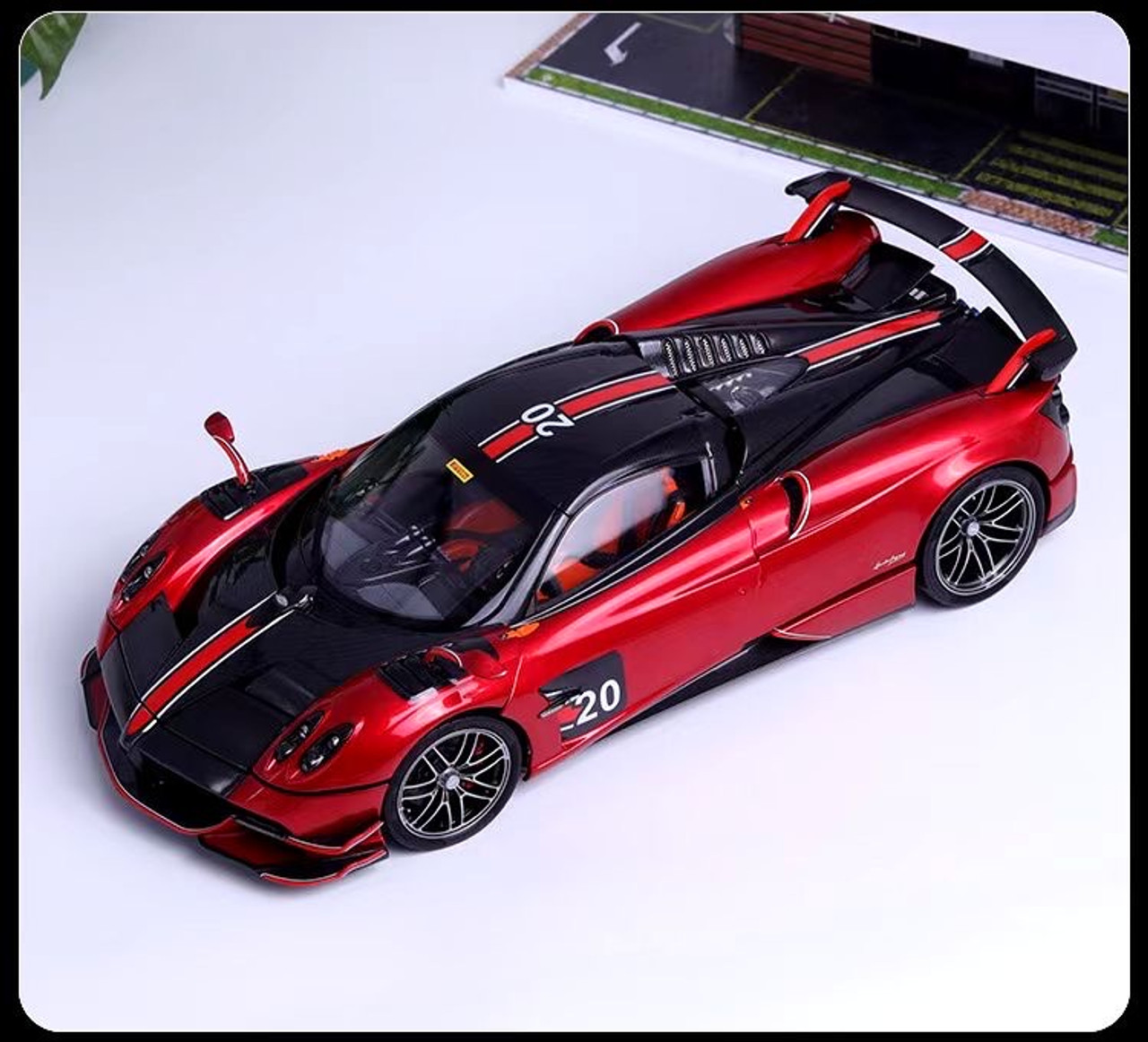 1/18 LCD Pagani Huayra BC Roadster (Red & Black) Diecast full open