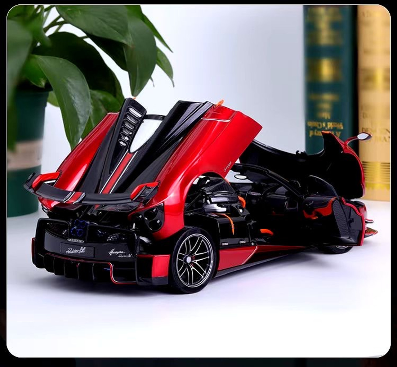 1/18 LCD Pagani Huayra BC Roadster (Red & Black) Diecast full open 
