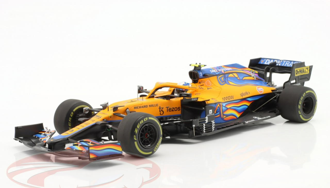 通販HOTSpark 1/18 McLaren MCL35M Lando Norris #4 3rd MONACO GP 2021 With No.3 Board VUSE仕様（＾Ｏ＾）/ レーシングカー