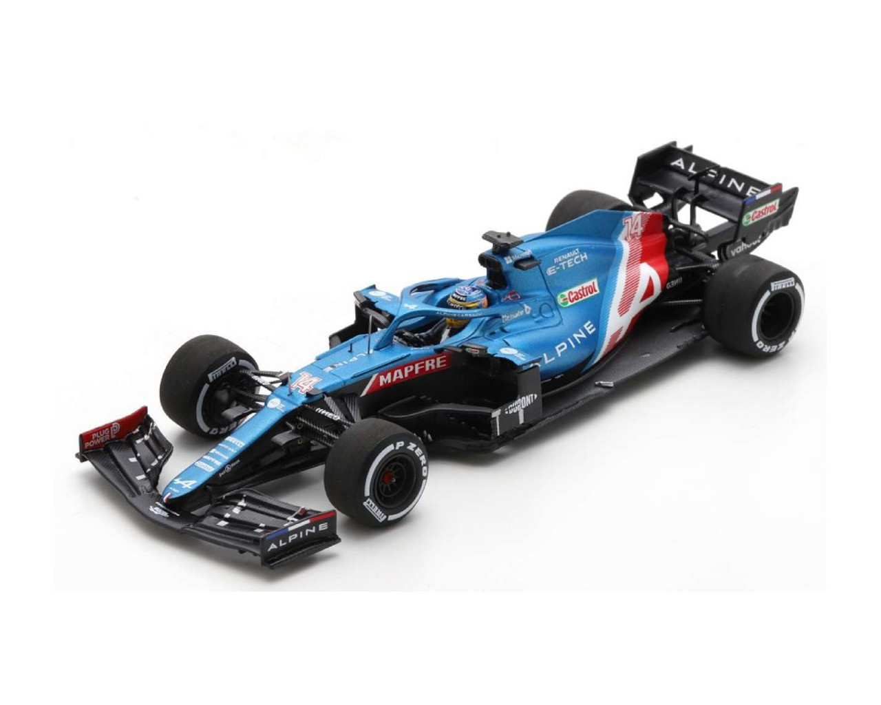 1/43 Spark 2021 Alpine A521 No.14 Alpine F1 Team 3rd Qatar GP Fernando  Alonso With No.3 Board and Pit Board