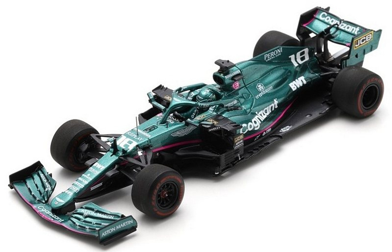 1/43 Spark 2021 Aston Martin AMR21 No.18 Aston Martin Cognizant F1 Team Abu  Dhabi GP Lance Stroll 100th GP Car Model