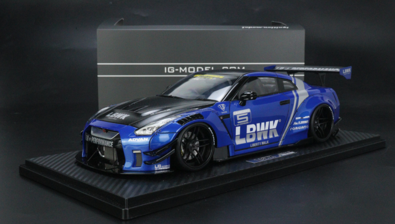 1/18 Ignition Model LB-WORKS Nissan GT-R R35 type 2 Blue Resin Car Model