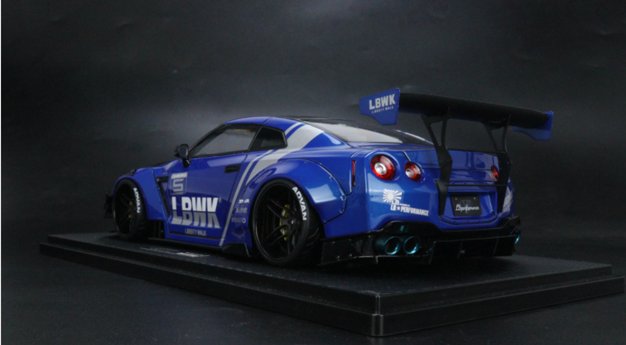 1/18 Ignition Model LB-WORKS Nissan GT-R R35 type 2 Blue Resin Car Model