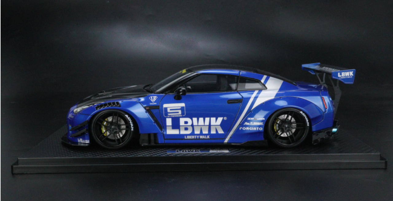 1/18 Ignition Model LB-WORKS Nissan GT-R R35 type 2 Blue Resin Car Model