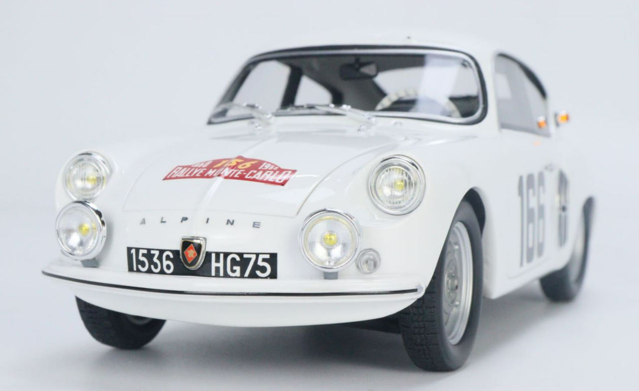 1/18 OTTO 1960 Renault Alpine A106 Rallye Monte-Carlo #166 (White) Resin Car Model
