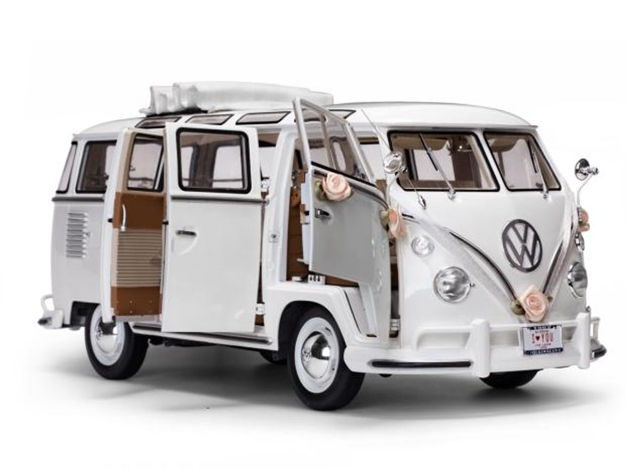 1/12 Sunstar 1962 Volkswagen VW T1 Wedding Bus Diecast Car Model