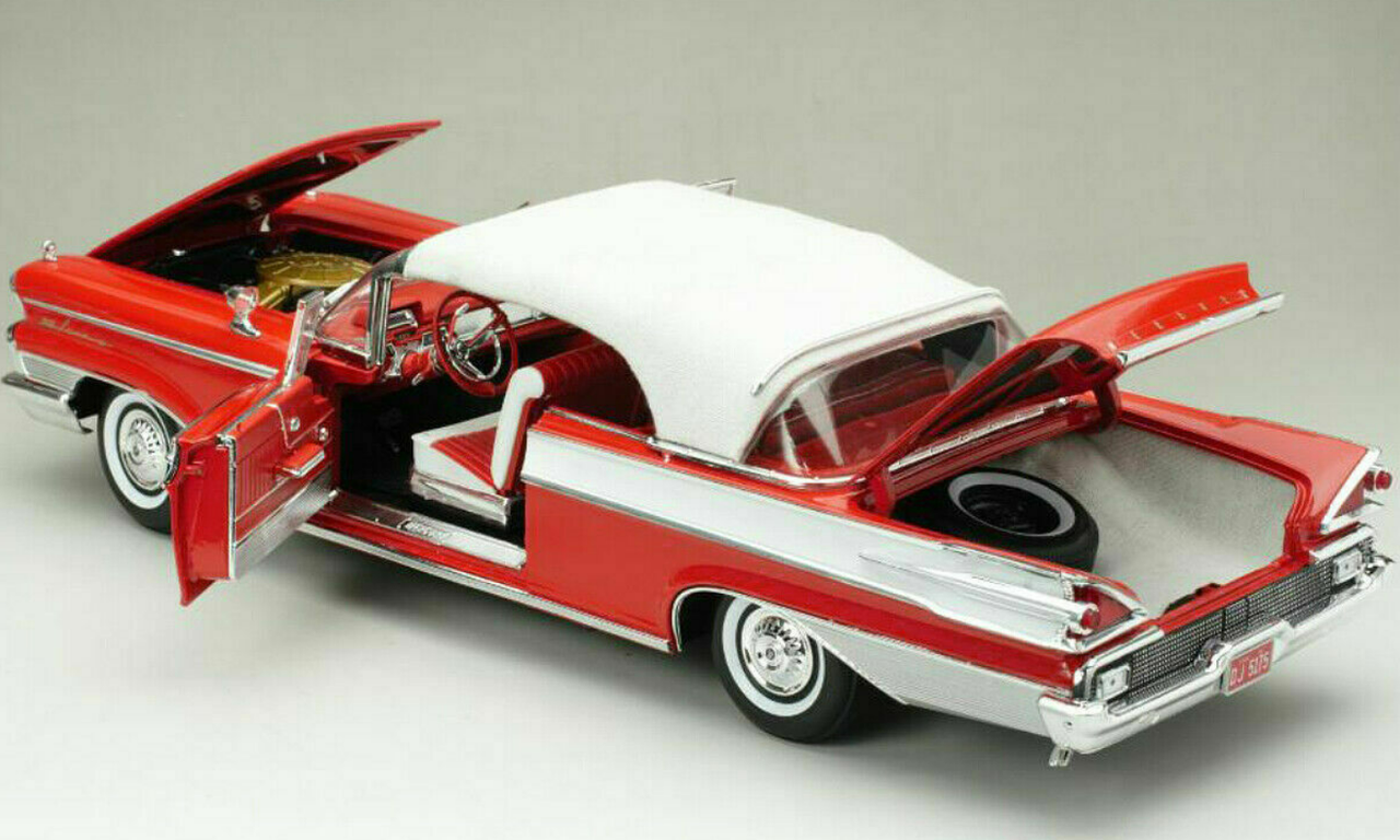 1/18 Sunstar 1959 Mercury Park Lane Closed Convertible (Orange & White) Diecast Car Model