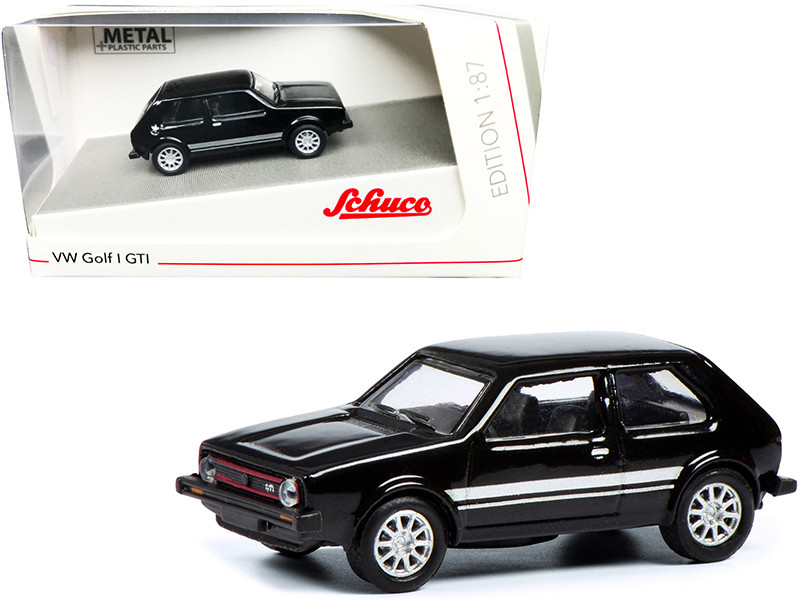Volkswagen Golf I GTI Black with Silver Stripes 1/87 (HO) Diecast