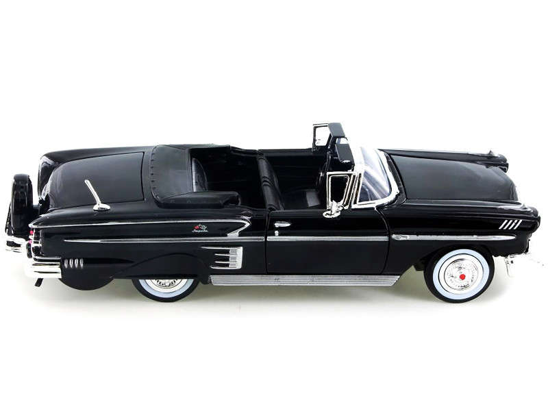 1958 Chevrolet Impala Convertible Black 1/24 Diecast Model Car by