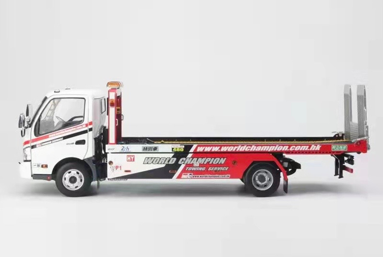 1/18 Tiny Hino 300 World Champion Flatbed Tow Truck with Lights Diecast Car  Model - LIVECARMODEL.com