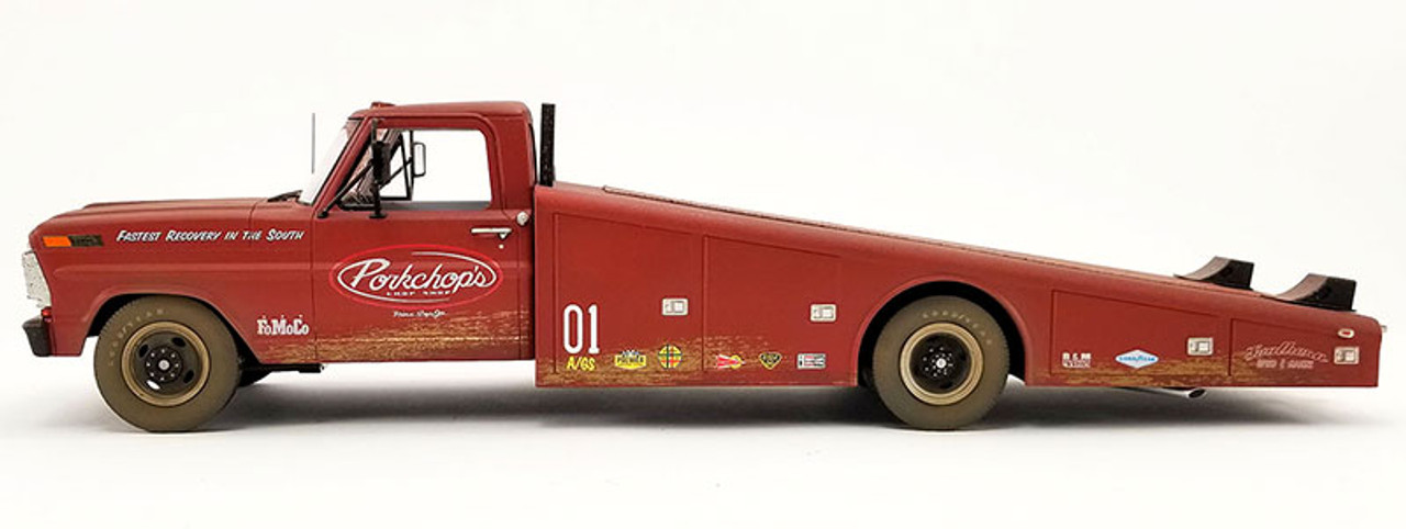 1/18 ACME 1970 Ford F-350 Ramp Truck Porkchop's Chop Shop Fastest Recovery In The South Diecast Car Model