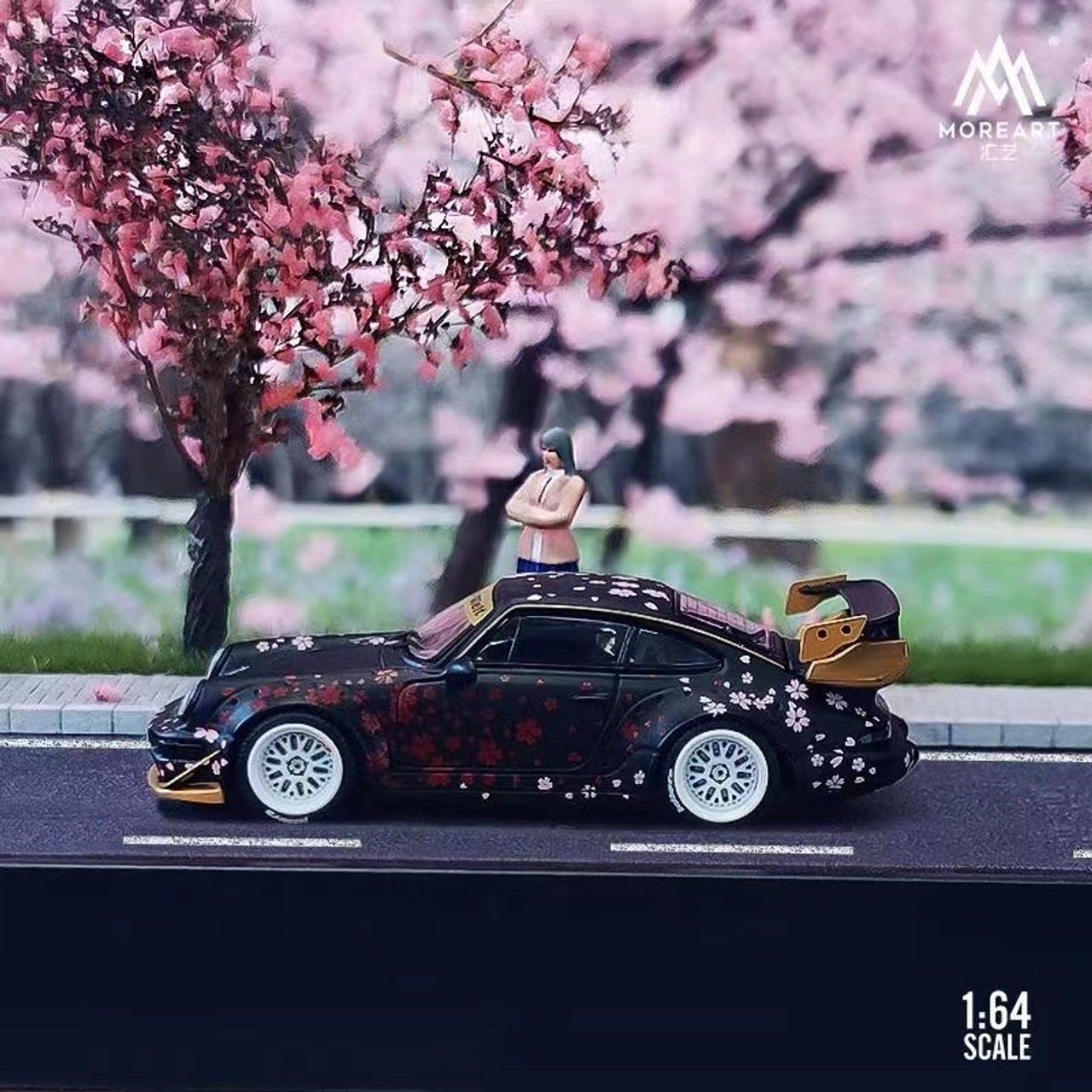 1/64 MOREART Cherry Blossoms Diorama Model Scene (car model & figure NOT INCLUDED)