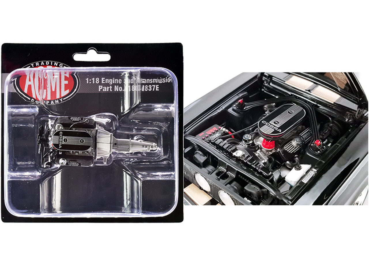 Engine and Transmission 428 Cobra Replica from "1967 Ford Mustang Shelby GT500" 1/18 by ACME