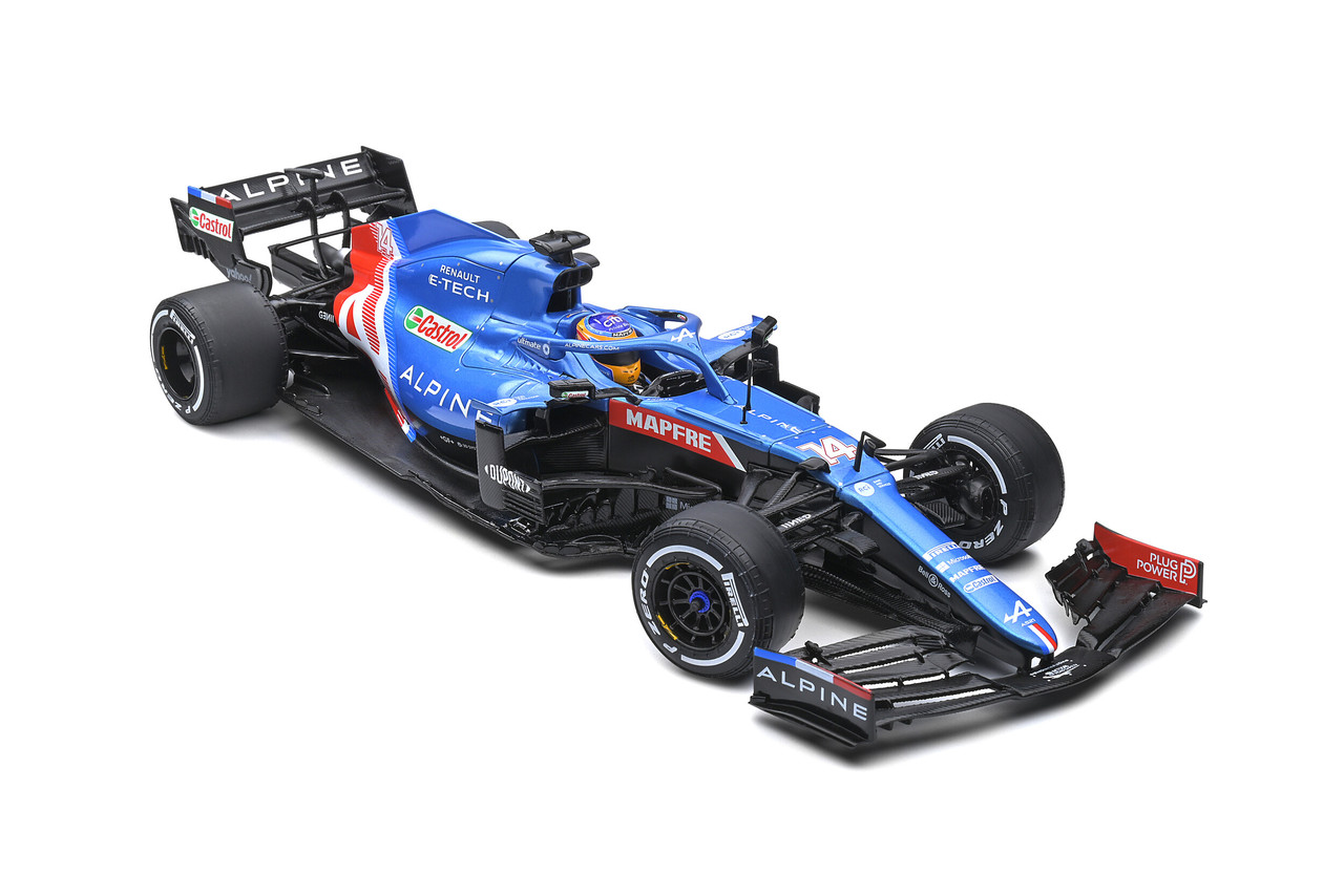 1/18 Solido 2021 Fernando Alonso Alpine A521 #14 Portugal GP Formula 1 Diecast Car Model