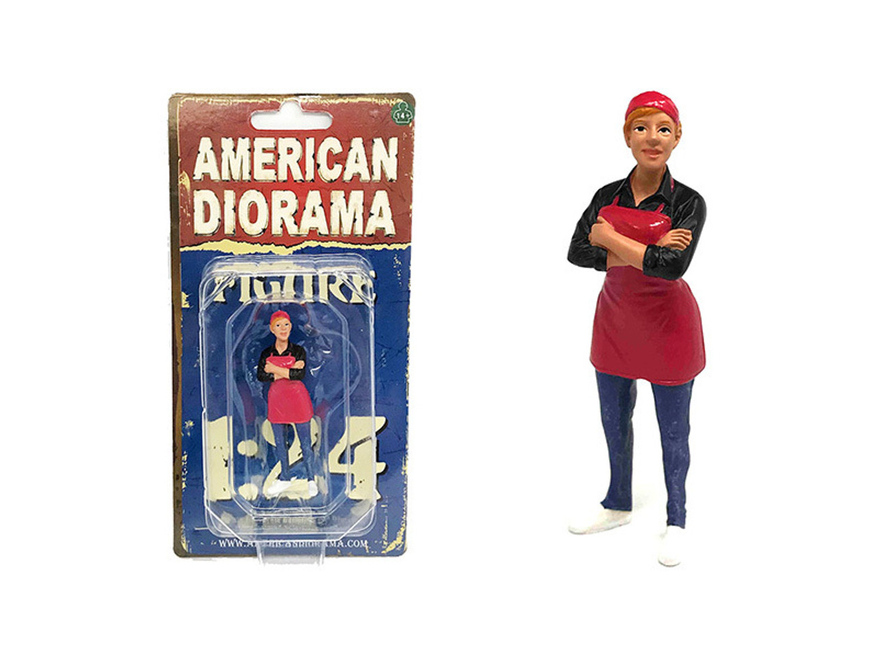 Food Truck Chef Gloria Figure for 1/24 Scale Models by American Diorama