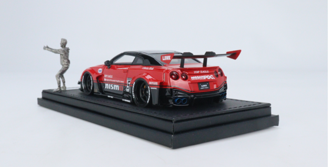 1/43 Ignition Model LB-Silhouette WORKS GT Nissan 35GT-RR (Red & Black) with Mr. Katon Metal Figurine