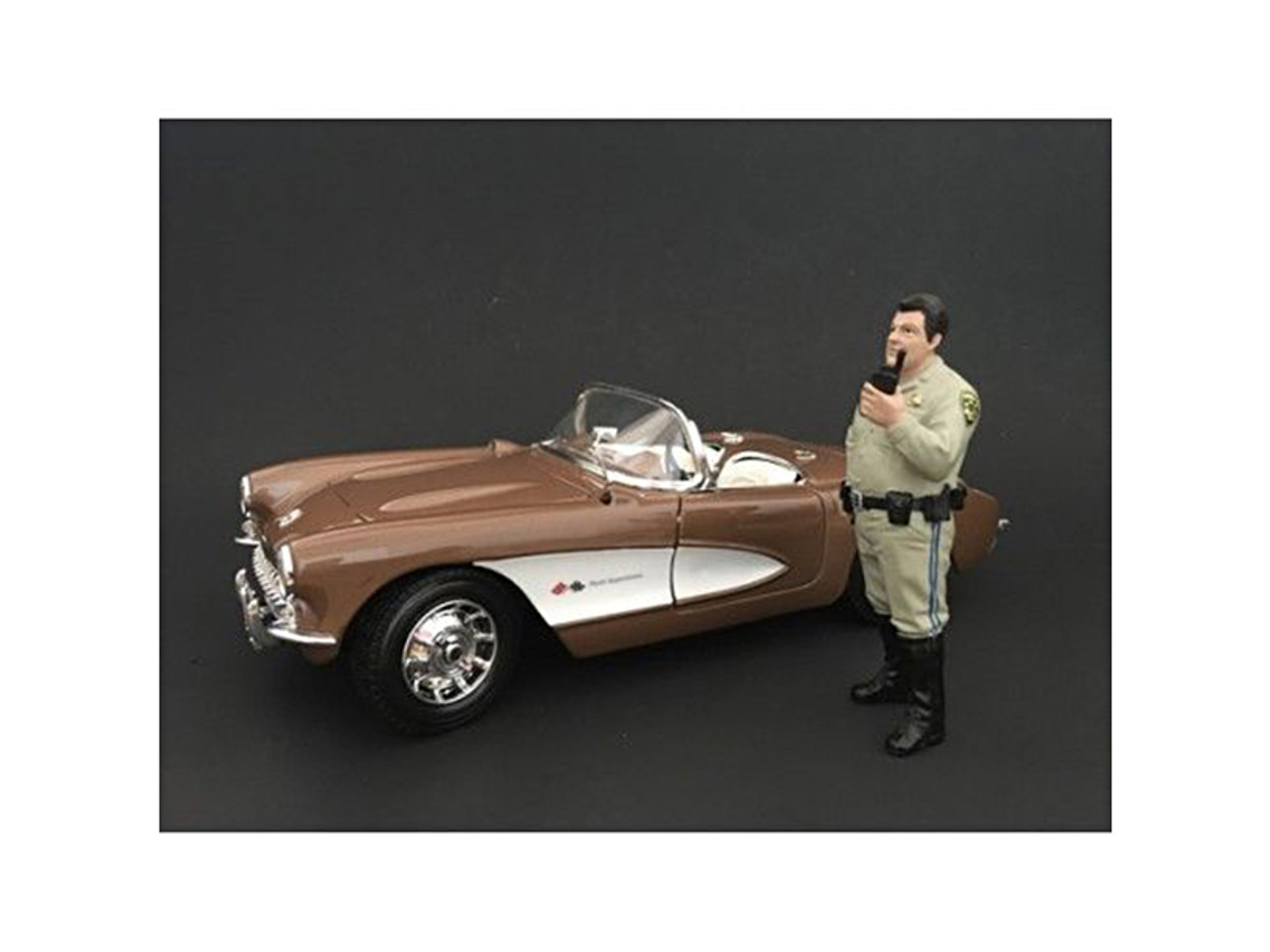 Highway Patrol Officer Talking on the Radio Figurine / Figure For 1/24 Models by American Diorama