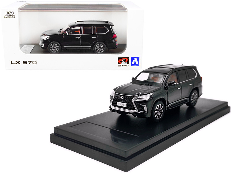 Lexus LX570 with Sunroof Black 1/64 Diecast Model Car by LCD