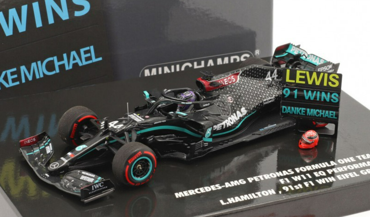 直販価格1:43 メルセデス AMG F1 W11 トルコGP 優勝 7thチャンピオン L.ハミルトン #44 (ウェザリング仕様) レーシングカー